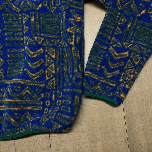 L.L. Bean Jacket Womens Size S Blue Classic Snap T- Fleece Aztec Pullover Hiking - Picture 9 of 9